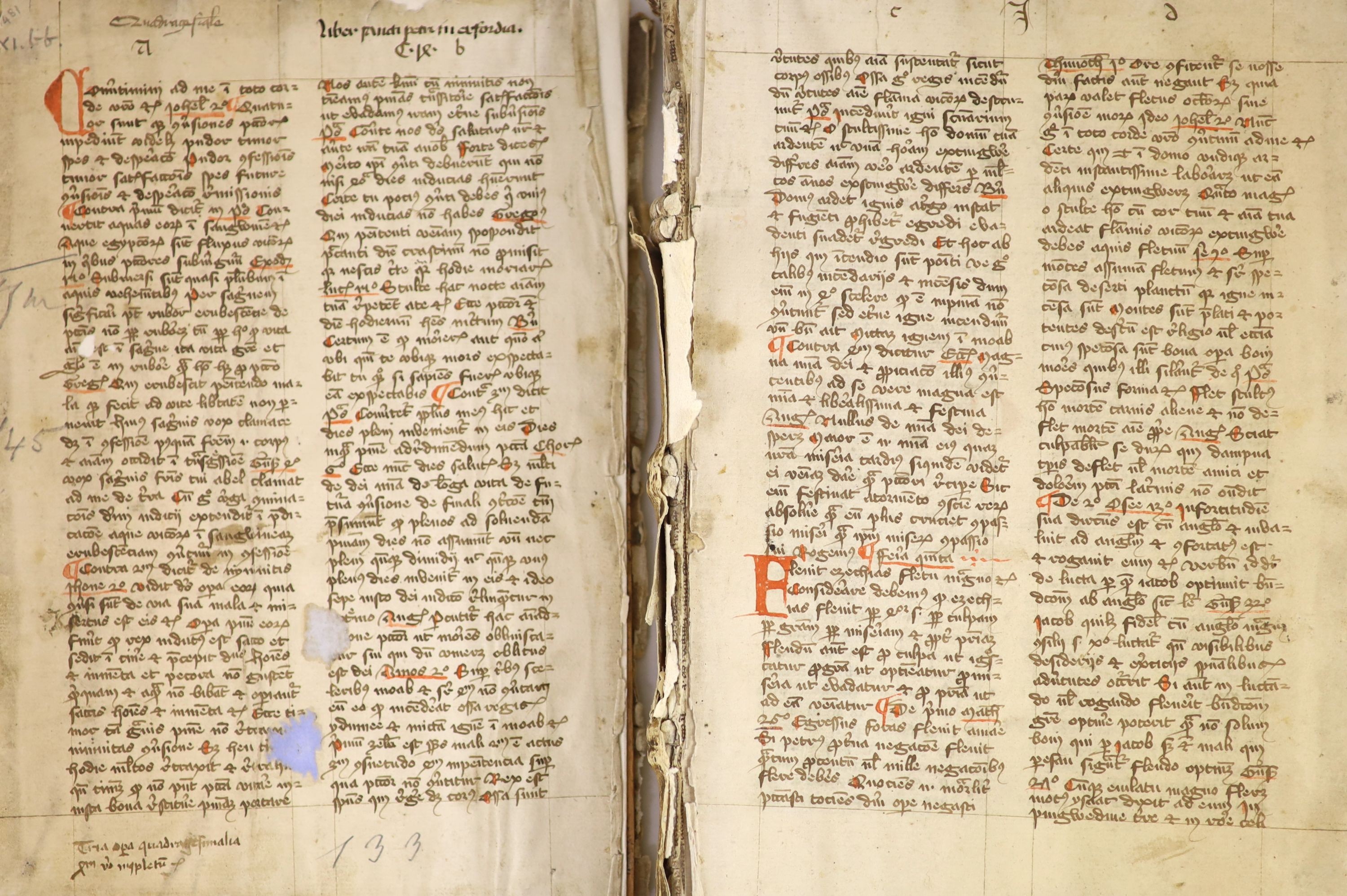 An early 15th century German manuscript volume of Lenten sermons, c1400.
